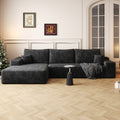 Cloud sectional sofa in corduroy with L-shape chaise, 107-inch Anthony & Home modern living room furniture.