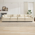 Beige chenille sectional sofa by Anthony & Home in a modern Cloud Studio design, featuring plush cushions and stylish upholstery.