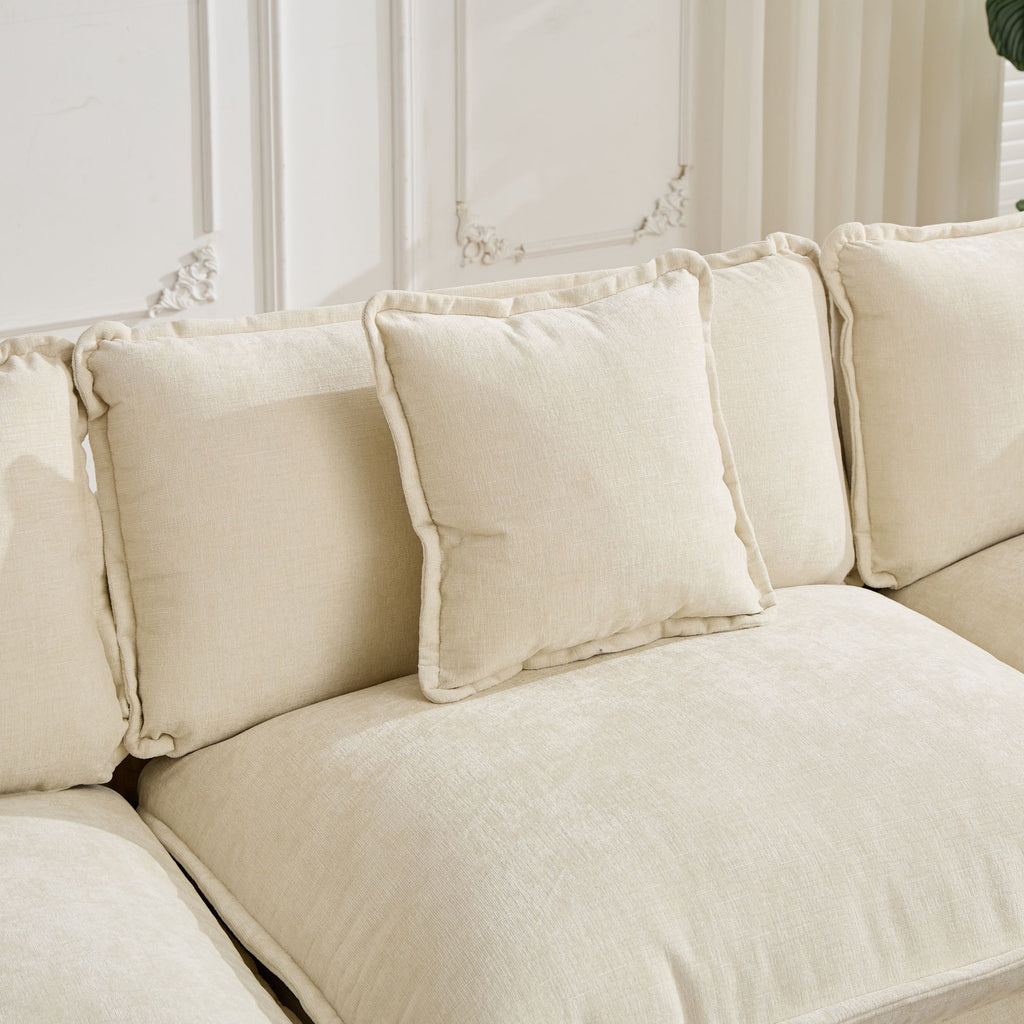 Beige chenille sectional sofa by Anthony & Home from Cloud Studio, featuring plush cushions and modern design.