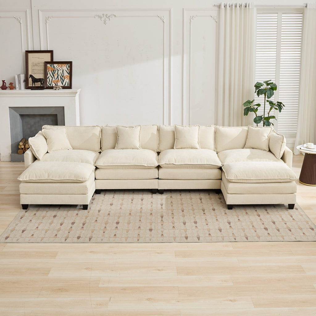 Beige Chenille sectional sofa by Anthony & Home from Cloud Studio, showcasing plush fabric and modern design in a stylish living room.