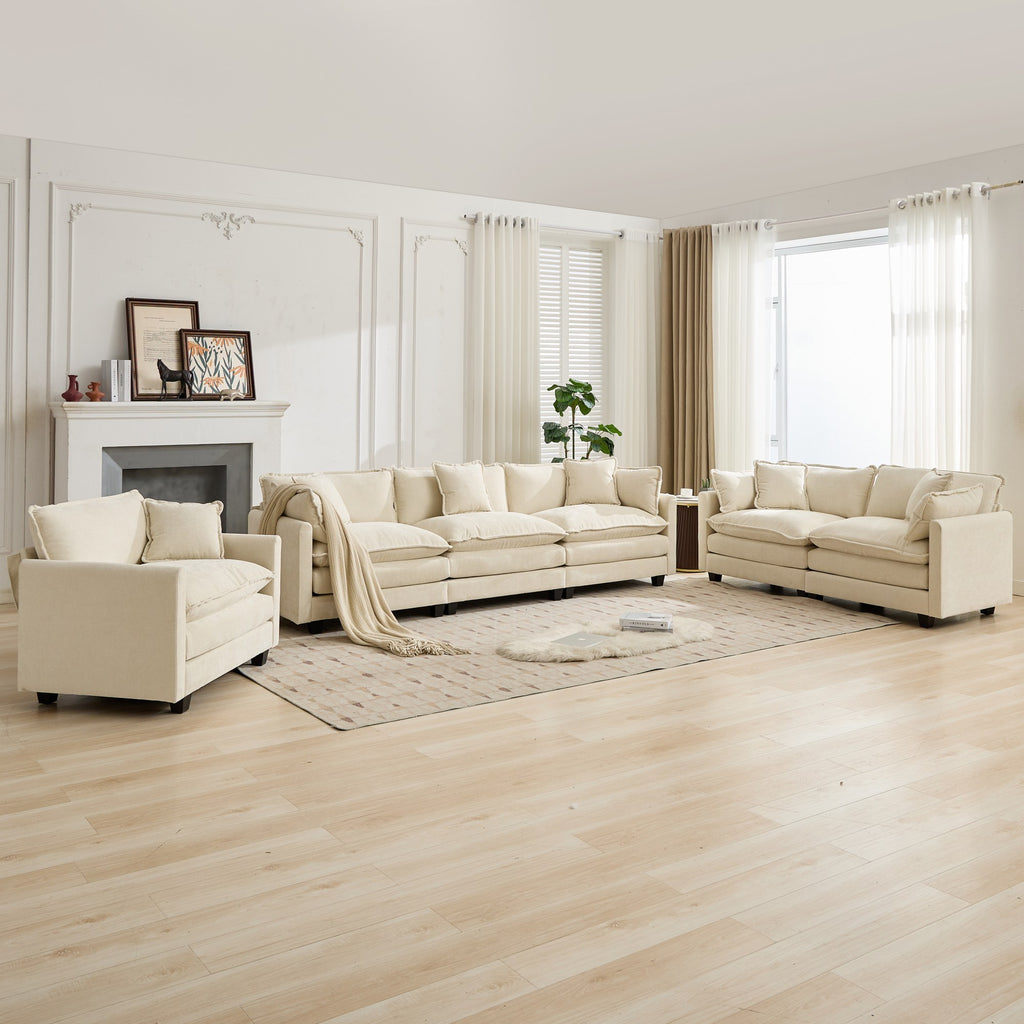 Beige Chenille sectional sofa by Anthony & Home from Cloud Studio, featuring plush cushions and modern design.
