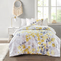Anthony & Home Luxe Collection botanical motif comforter set with floral design, displayed on a neatly made bed.