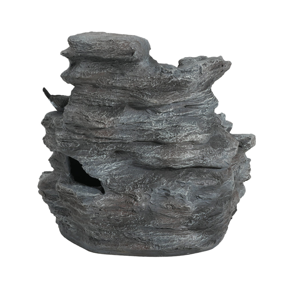 Concrete rock waterfall fountain with 4 tiers from Anthony & Home, showcasing a natural stone design and flowing water features.
