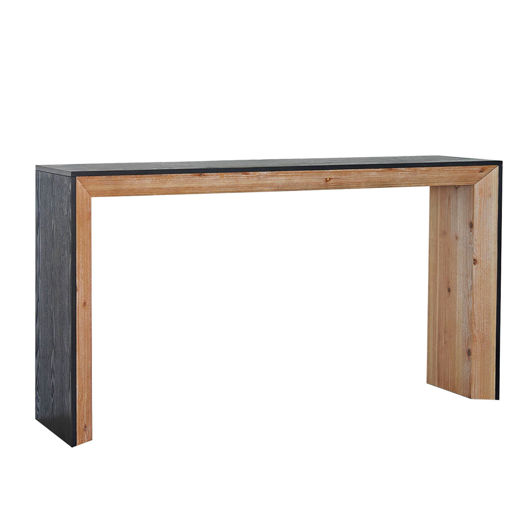Modern rustic engineered wood console table with powder-coated finish from Anthony & Home's limited edition collection.