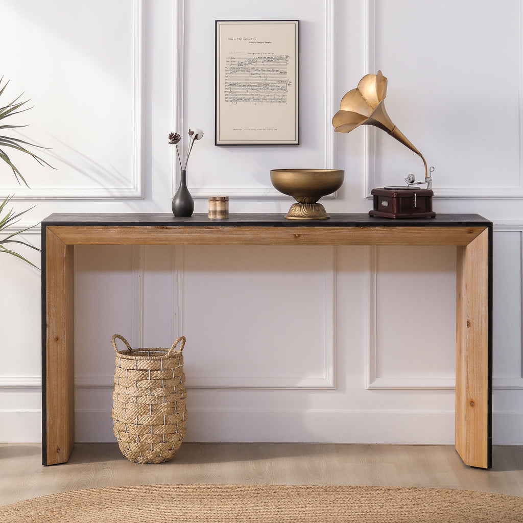 Modern rustic Anthony & Home console table with engineered wood, powder-coated finish from the Limited Edition collection.