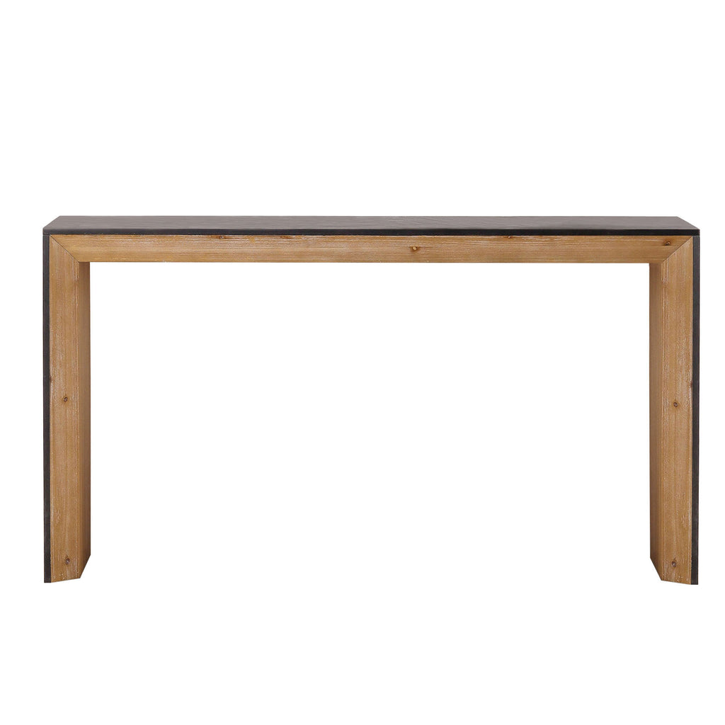Modern rustic console table by Anthony & Home with engineered wood and powder-coated finish, limited edition design.