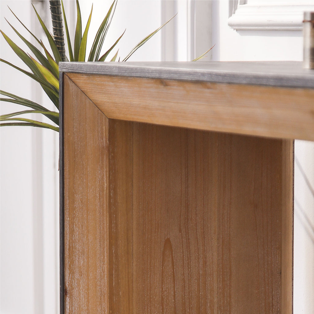 Modern rustic engineered wood console table from Anthony & Home with a powder-coated finish, part of the Limited Edition collection.