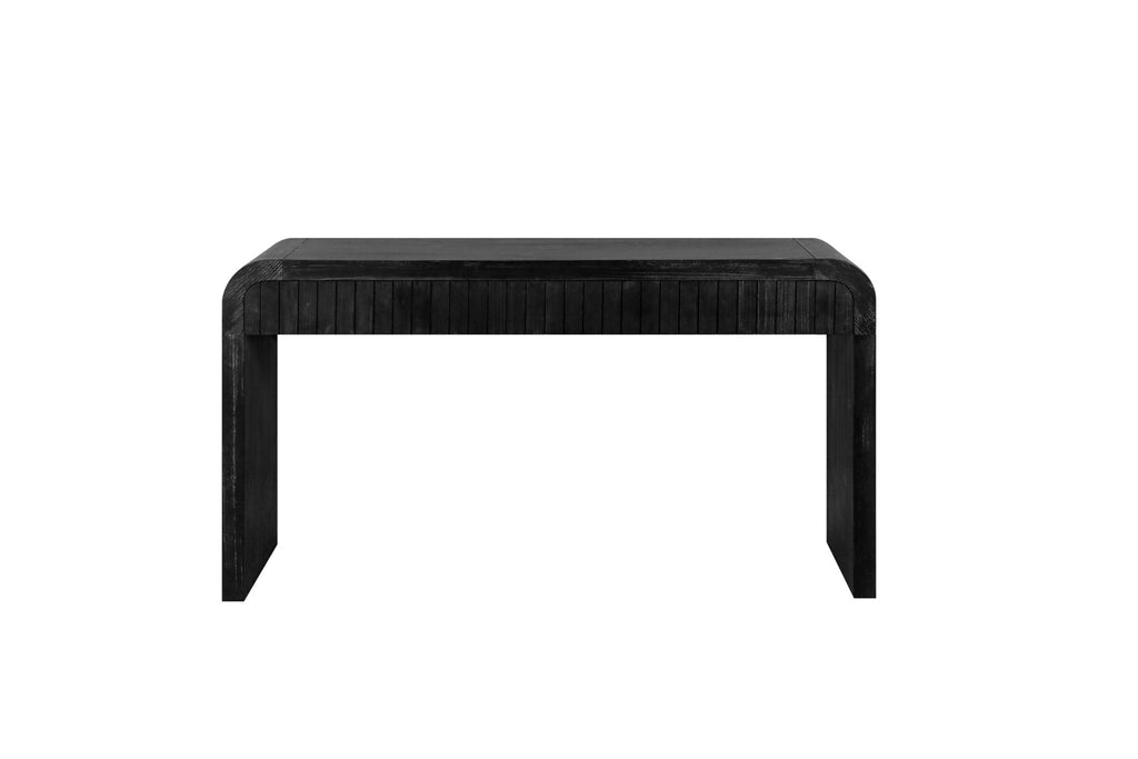 Antique black console table by Anthony & Home with sleek design and limited edition style, featuring a smooth surface and sturdy legs.