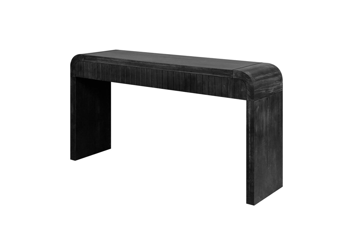 Antique black console table by Anthony & Home showcasing a sleek, limited edition design with smooth surface and elegant legs.