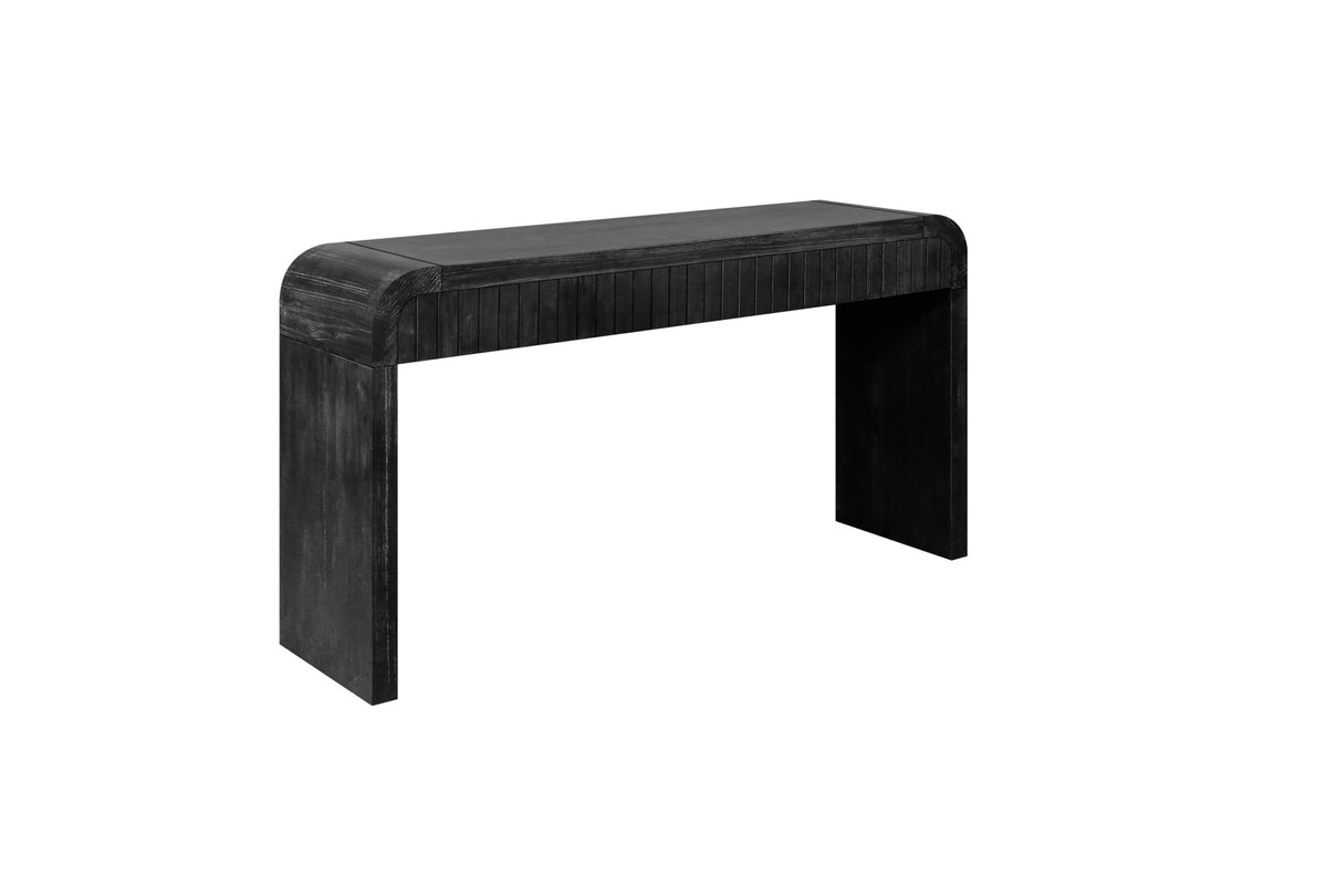 Antique black Anthony & Home limited edition console table with sleek design and sturdy wooden construction.