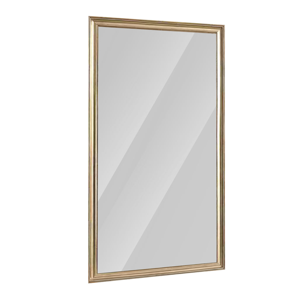 Copper finish full-body mirror with wood frame, elegant floor mirror from Anthony & Home's exclusive collection.