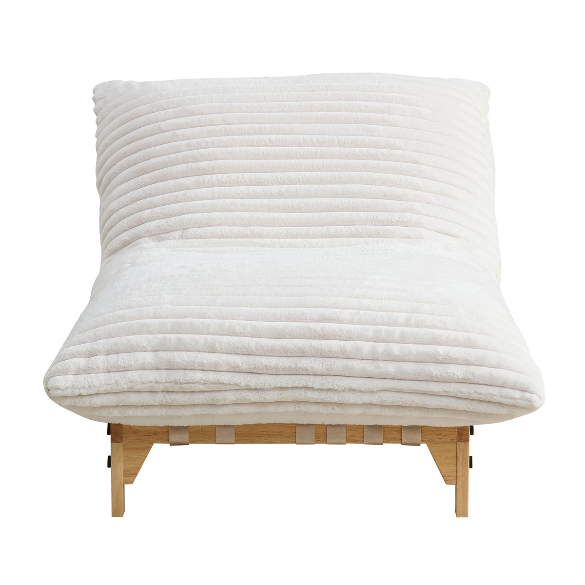 Off-white Anthony & Home corduroy armless lazy sofa, limited edition, with plush cushions and modern design in a cozy living room setting.