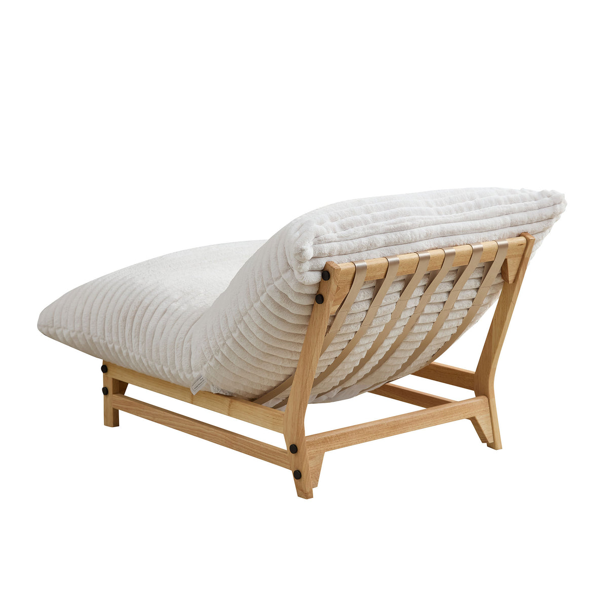 Off-white corduroy armless lazy sofa by Anthony & Home, limited edition, showcasing soft fabric and modern lounge design.