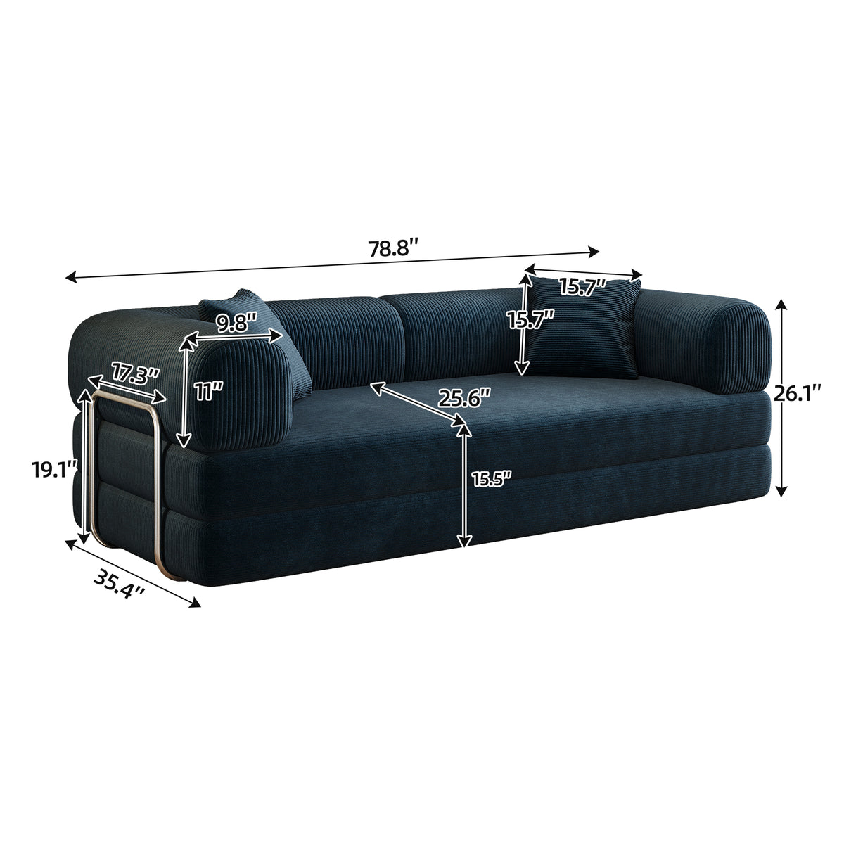 Anthony & Home Corduroy Luxe Convertible Sofa Bed in stylish design, showcasing its plush corduroy fabric and versatile sofa bed feature.