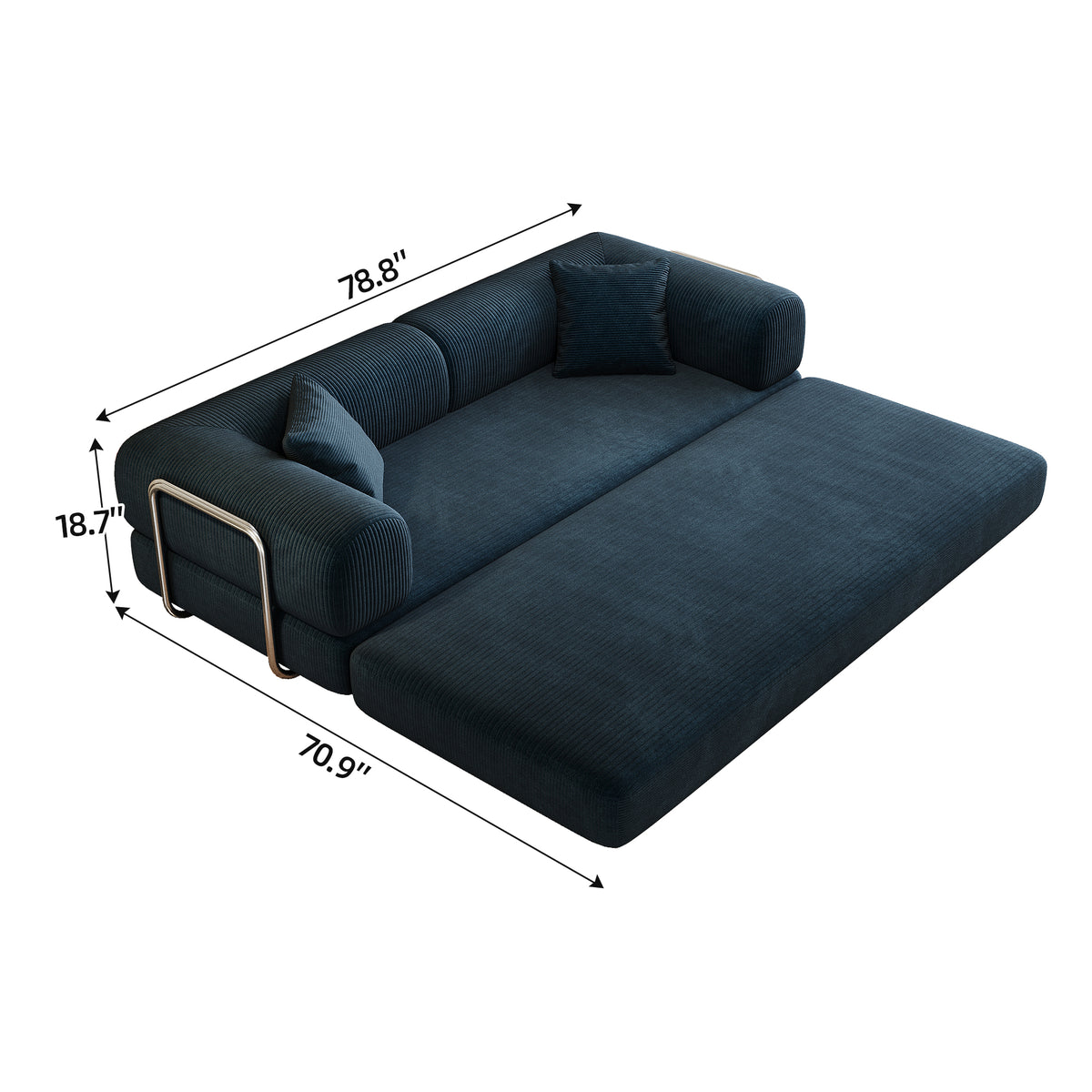 Anthony & Home Corduroy Luxe Convertible Sofa Bed with plush corduroy fabric and sleek design, shown in a modern living room setting.