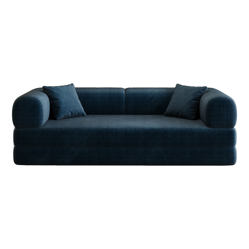 Elegant Anthony & Home Corduroy Luxe Convertible Sofa Bed showing plush corduroy fabric and versatile seating and sleeping arrangement.