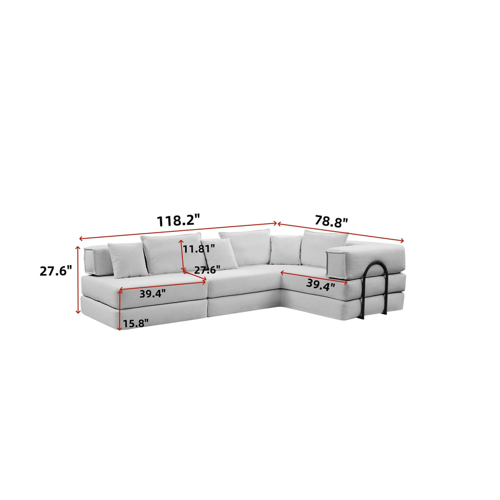 Black Anthony & Home corduroy modular sectional sofa with sleek design, shown in a modern living room setup.