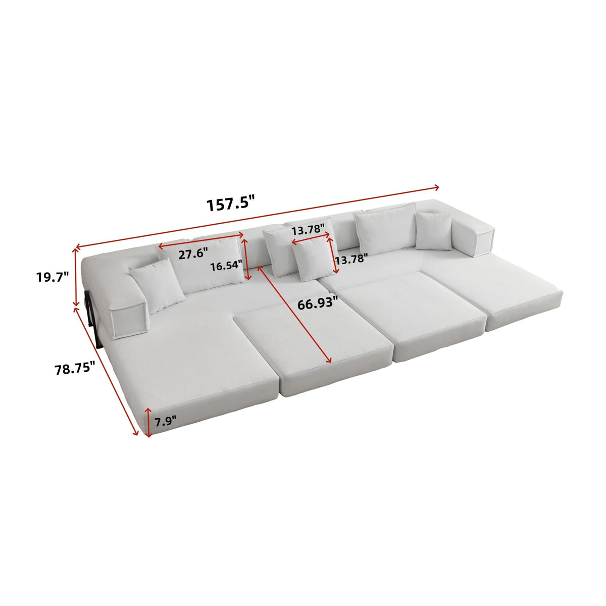 Black corduroy modular sectional sofa by Anthony & Home, showing multiple interconnected sections in a modern living room setting.