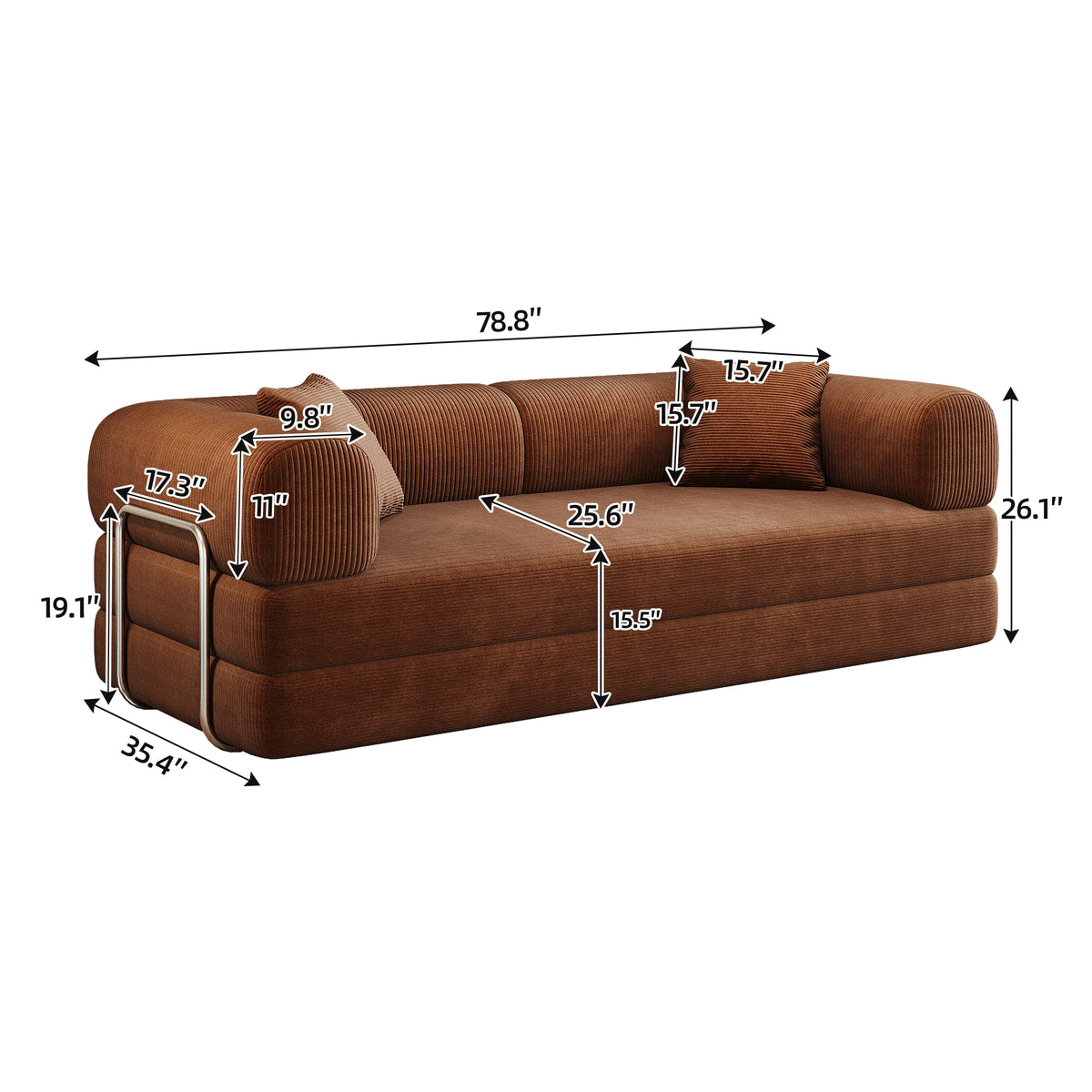 Corduroy Studio Convertible Sofa Bed by Anthony & Home, featuring a compact design with plush fabric and versatile sleeping and seating options.