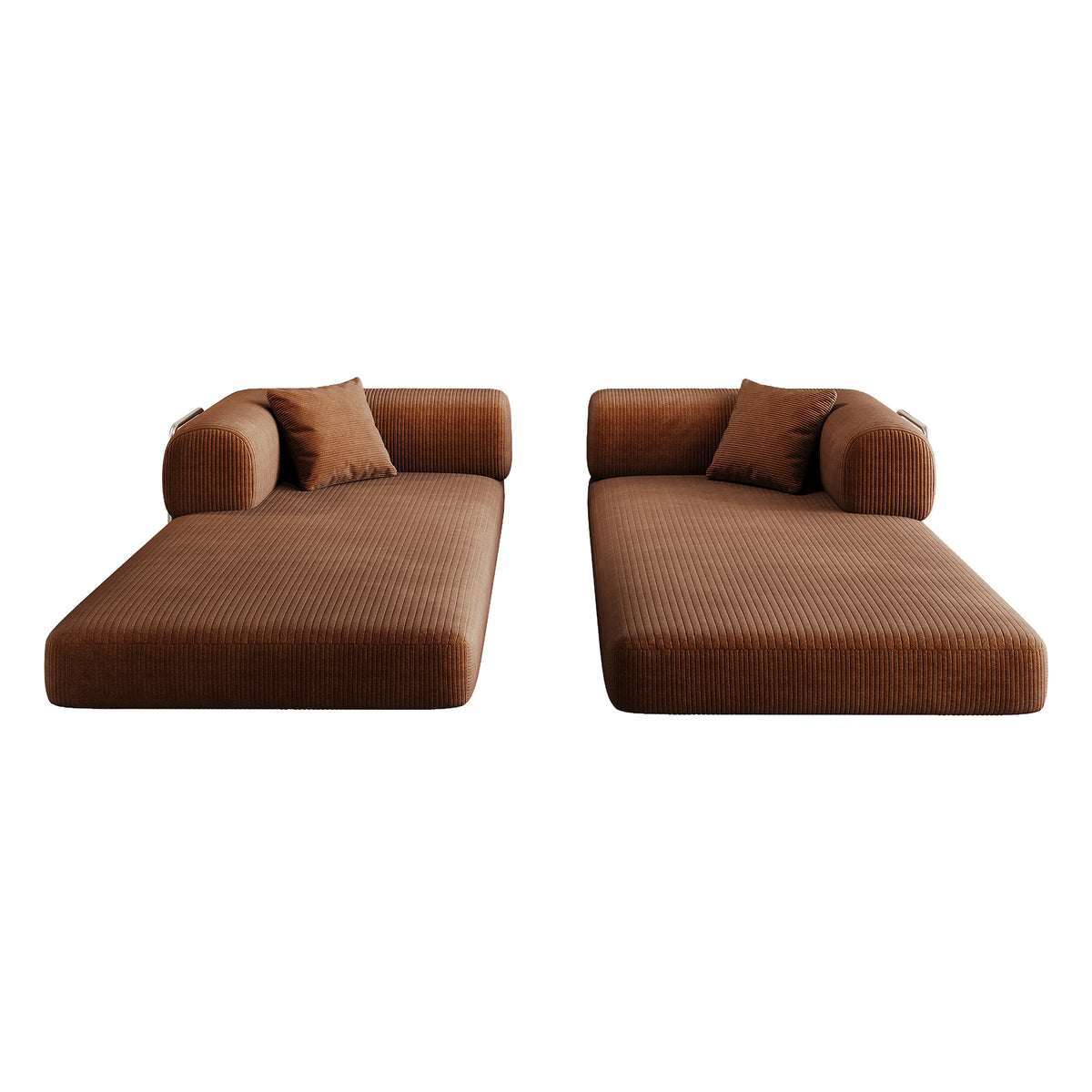 Corduroy Anthony & Home Studio Convertible Sofa Bed with plush fabric, showing its compact design and versatile seating and sleeping features.