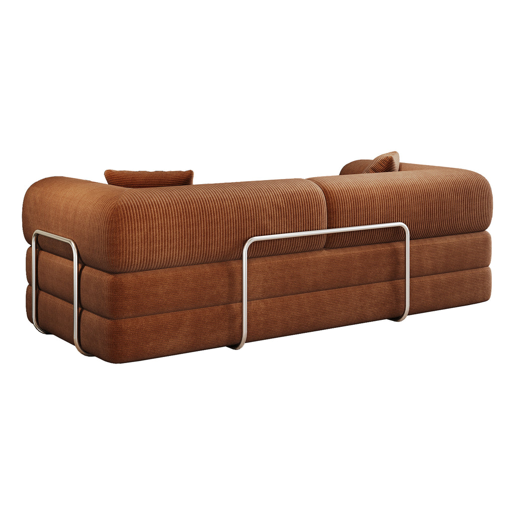 Anthony & Home corduroy studio convertible sofa bed with plush fabric and versatile design, shown in a modern living room setting.