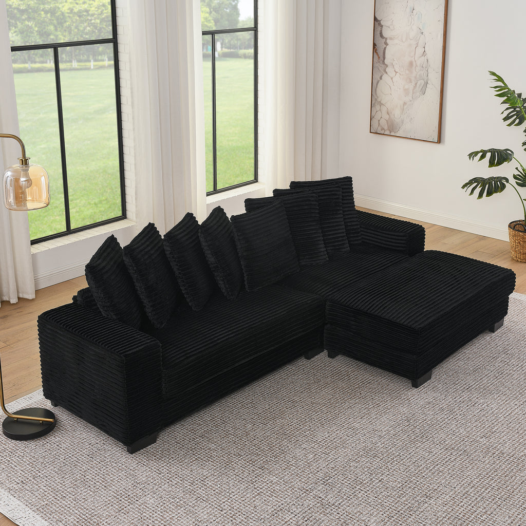 Anthony & Home Corduroy Tufted Sleeper Sectional in signature edition with plush tufted cushions and modern design.