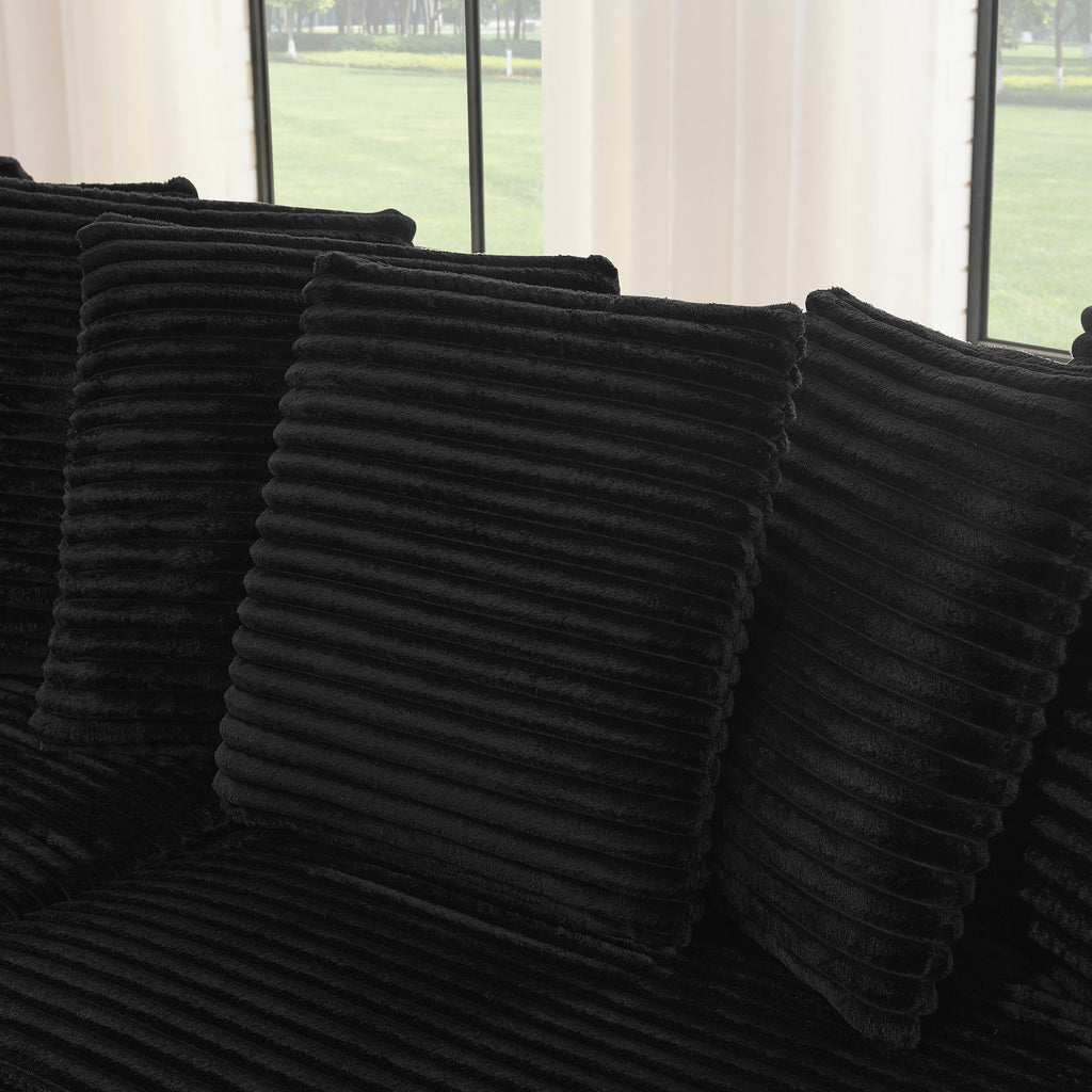 Corduroy tufted sleeper sectional sofa by Anthony & Home, featuring a stylish Signature Edition design with plush cushions and modern style.