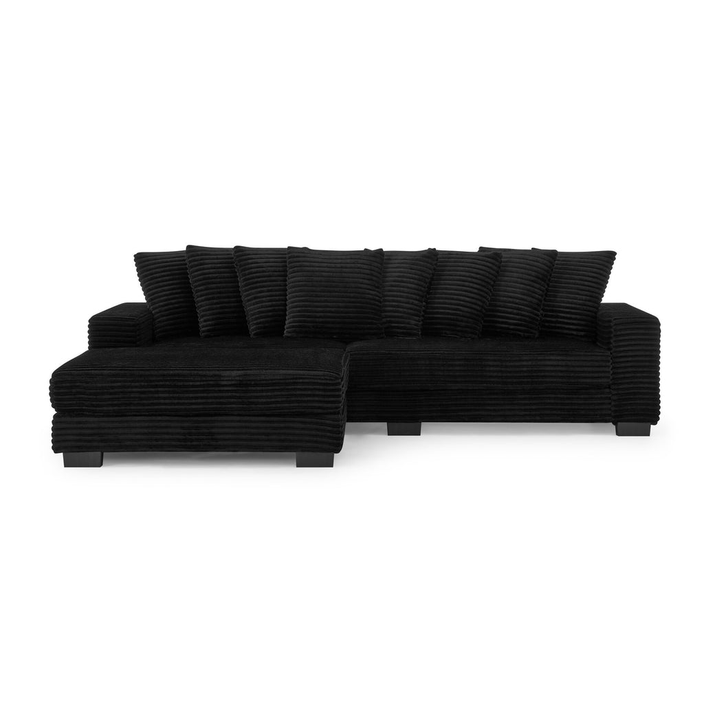 Corduroy tufted sleeper sectional by Anthony & Home, featuring a stylish, plush fabric with a modern design and multiple seating areas.