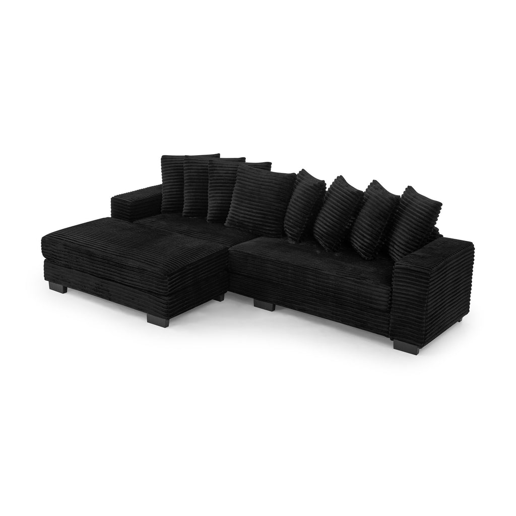 Anthony & Home Corduroy Tufted Sleeper Sectional in Signature Edition with plush cushions and tufted upholstery, perfect for modern living.