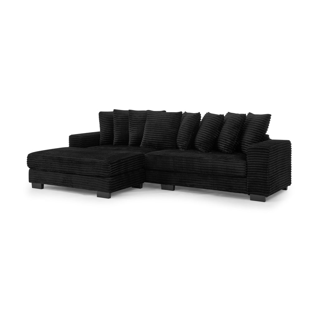Corduroy tufted sleeper sectional by Anthony & Home featuring a plush, tufted design and a convertible sleeping area in a stylish living room setting.