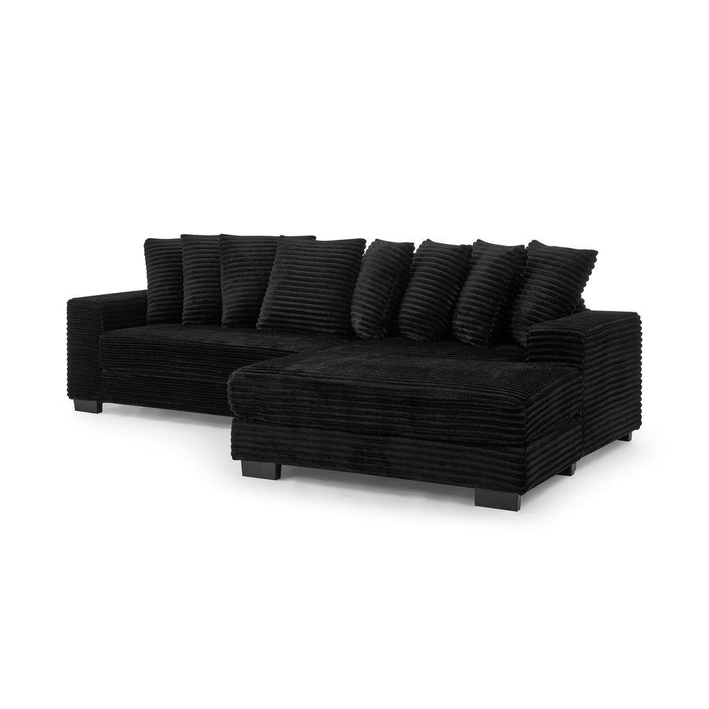 Corduroy tufted sleeper sectional by Anthony & Home featuring plush cushions and a modern design in a neutral color.