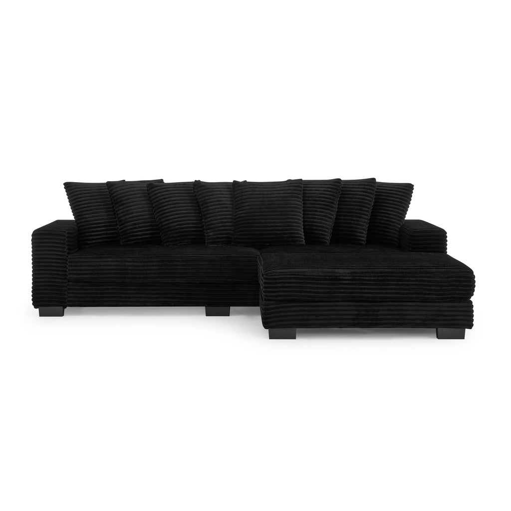 Anthony & Home Corduroy Tufted Sleeper Sectional sofa with plush cushions and modern design in a cozy living room setting
