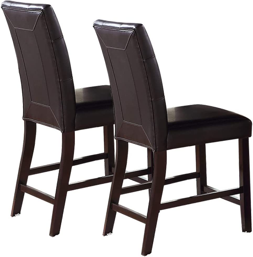 Counter height dining set with faux marble table and four chairs by Anthony & Home, showcasing modern design and sturdy construction.
