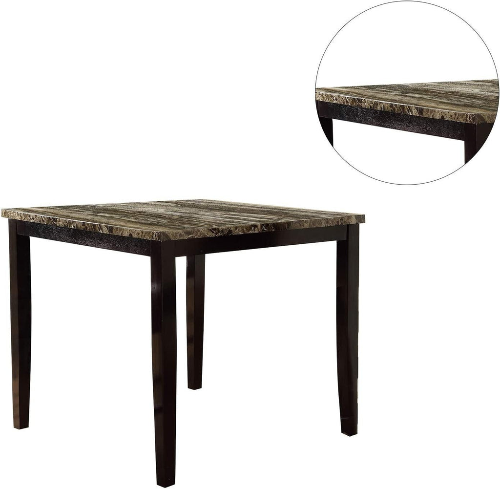 Counter height dining set with faux marble table and matching chairs by Anthony & Home, showcasing the elegant modern design.