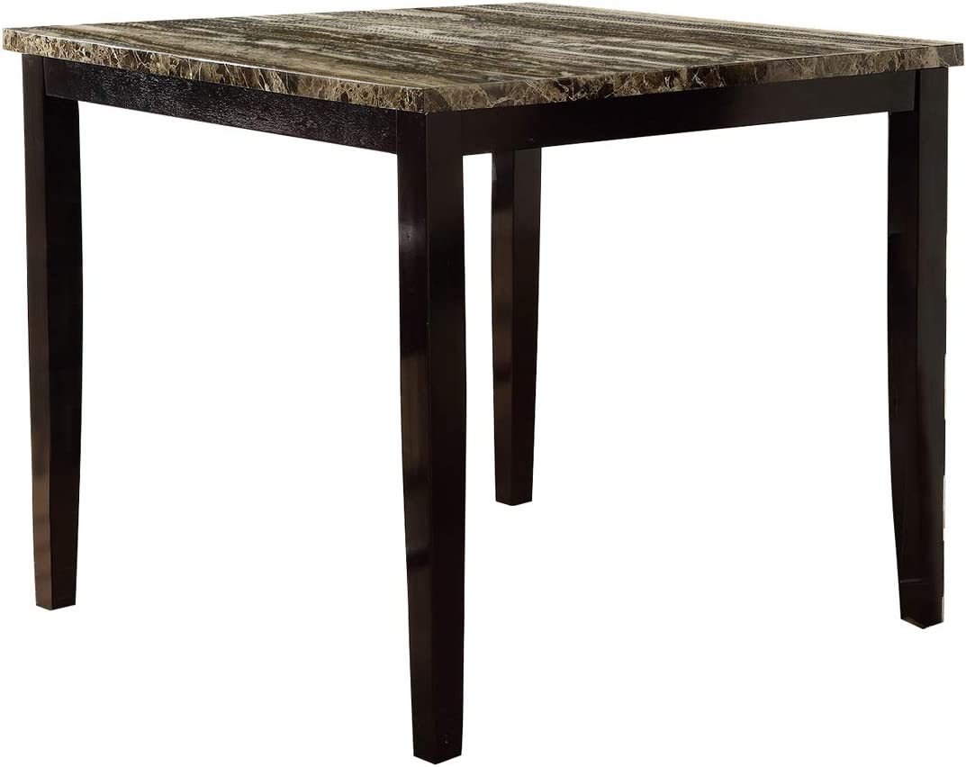 Counter height dining set with faux marble table by Anthony & Home, featuring stylish chairs and modern design.