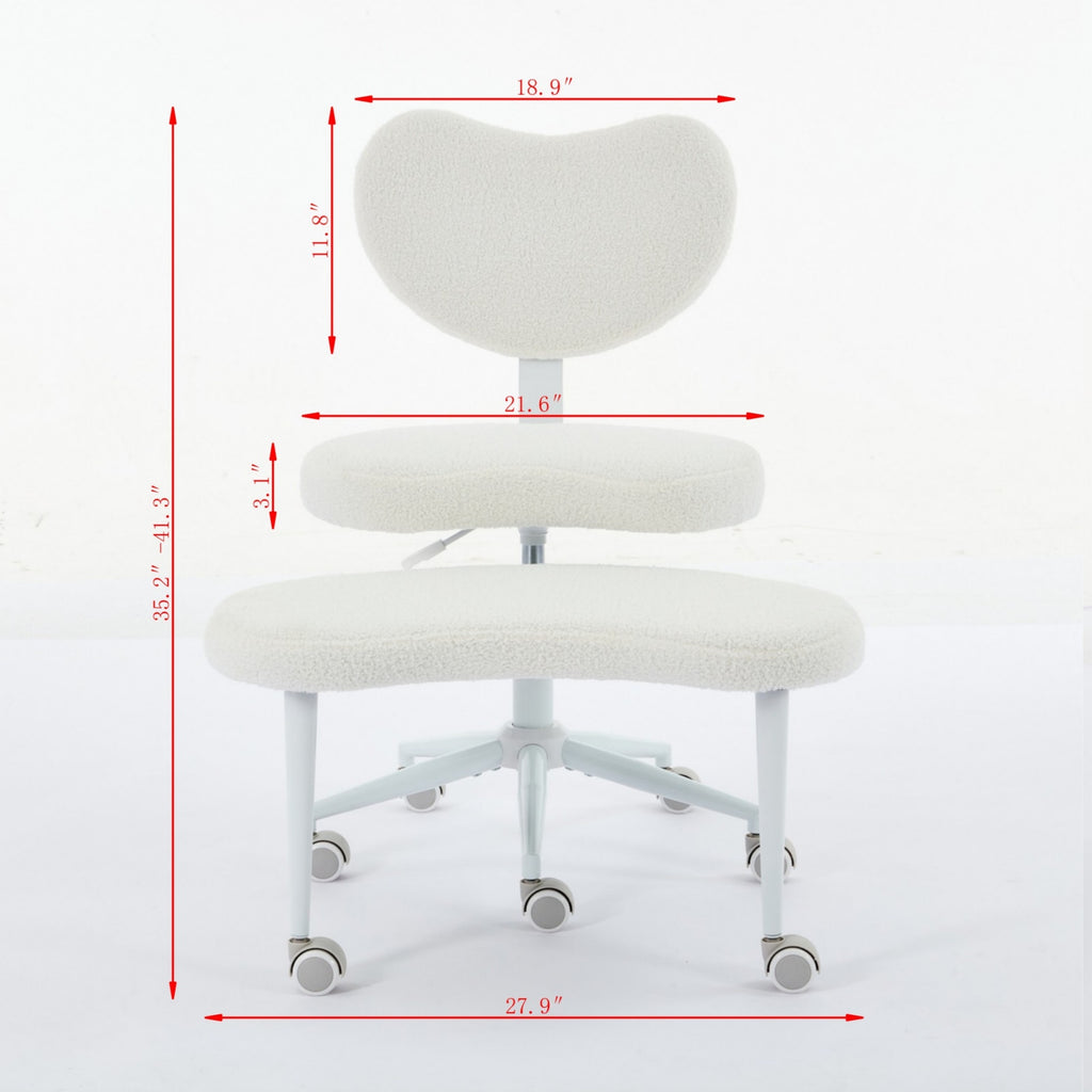 Anthony & Home ivory cross-legged meditation chair with wheels, designed for comfortable seated meditation and relaxation.