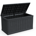 Anthony & Home 230-gallon weatherproof deck box for outdoor storage, showing a sturdy, durable storage solution for patio use.