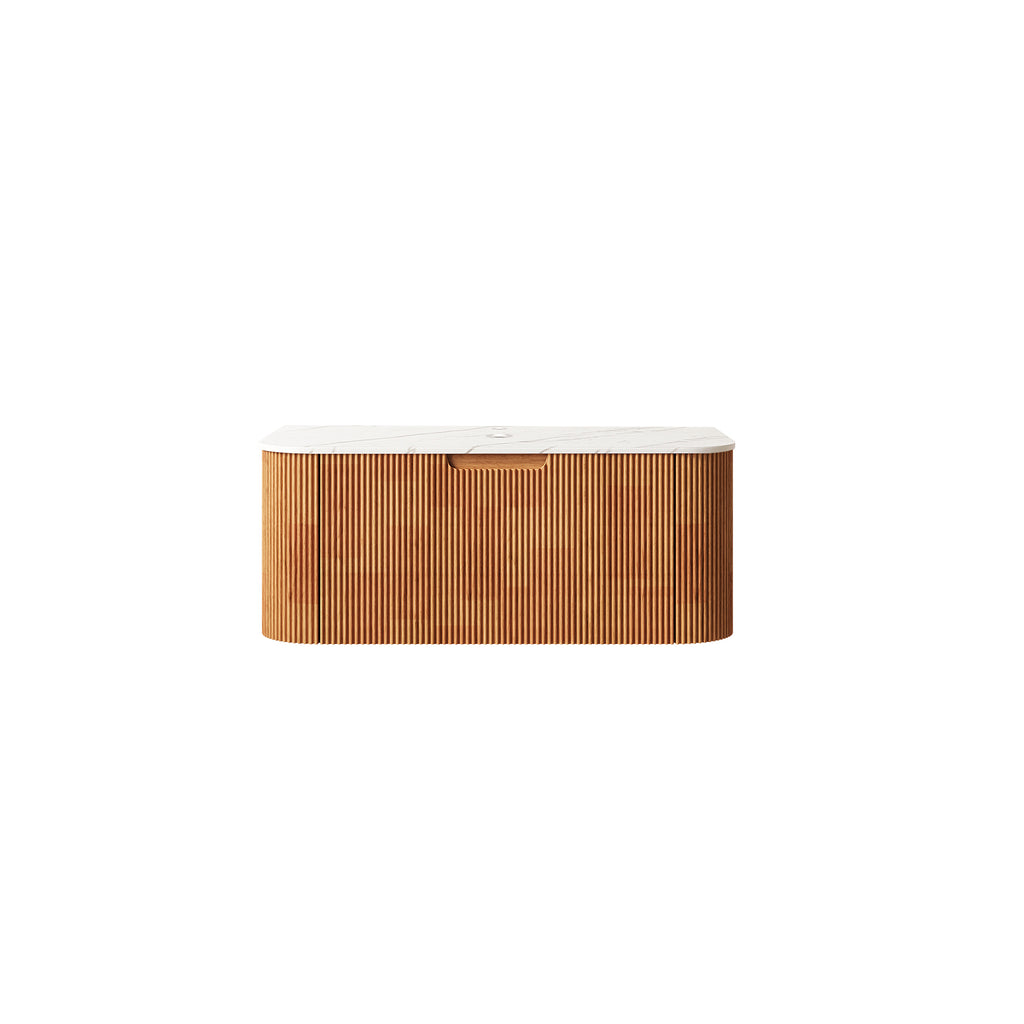 Dina 36-inch wall cabinet by Anthony & Home featuring Carrara stone finish and modern design for stylish storage.