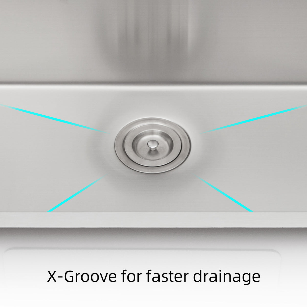 Anthony & Home drop-in stainless steel kitchen sink with a single bowl, installed in a modern kitchen countertop.