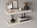 Set of two Anthony & Home Ecco 31.5-inch walnut floating shelves from the Atelier Collection, wall-mounted with a sleek finish.