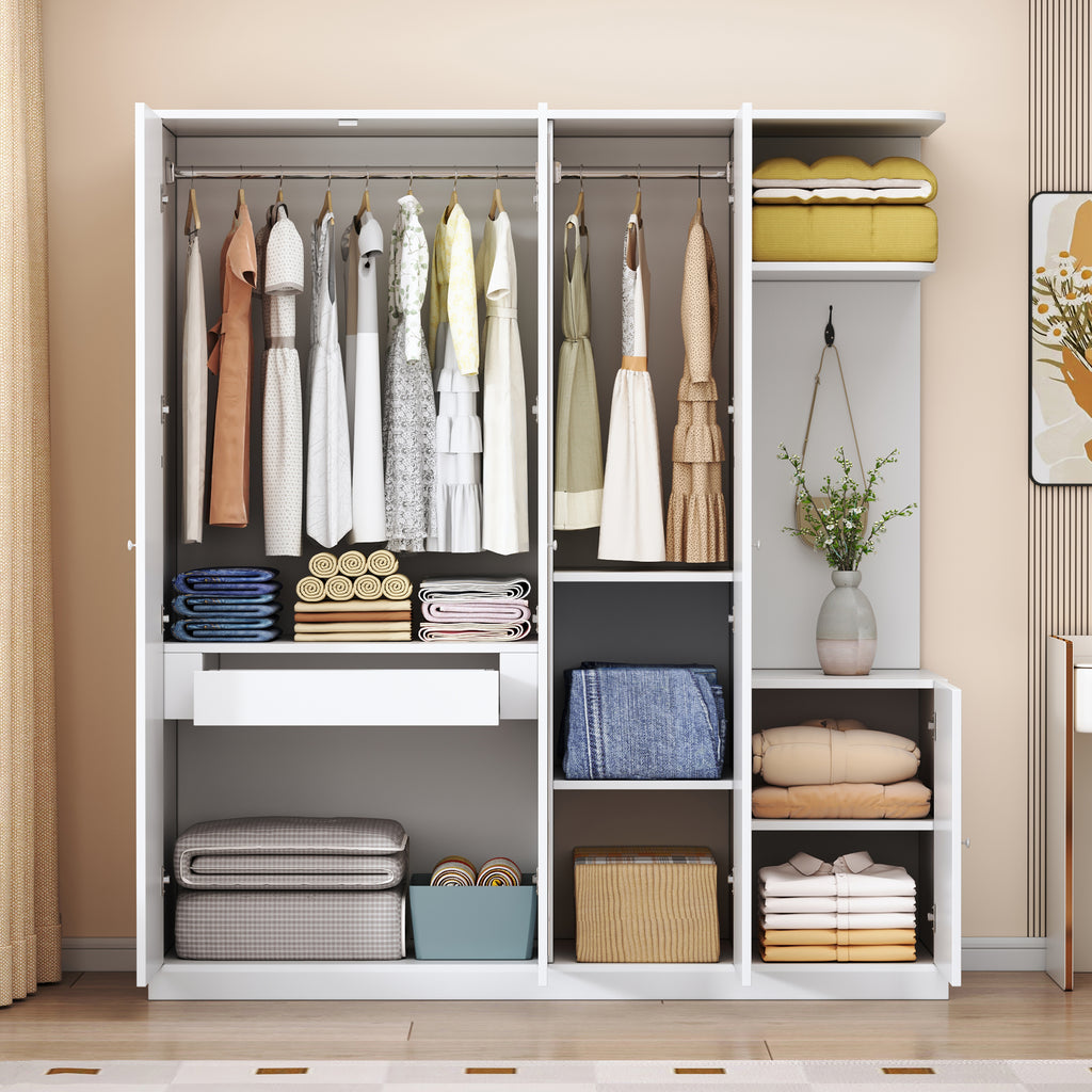 Elegant Anthony & Home wardrobe with full-length mirror, showcasing sleek design and spacious storage in a modern bedroom setting.