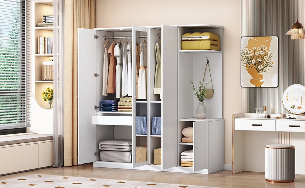Elegant Anthony & Home wardrobe with full-length mirror, featuring sleek design and spacious storage for modern bedrooms.