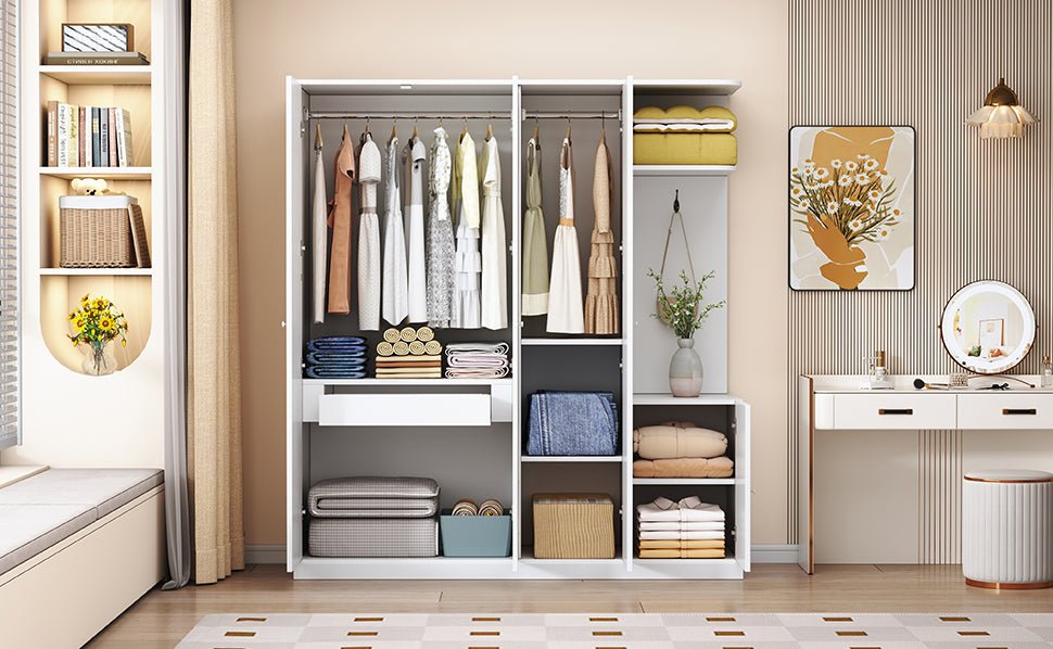 Elegant Anthony & Home wardrobe with full-length mirror, showcasing a modern wooden wardrobe with sleek design and large mirror door.