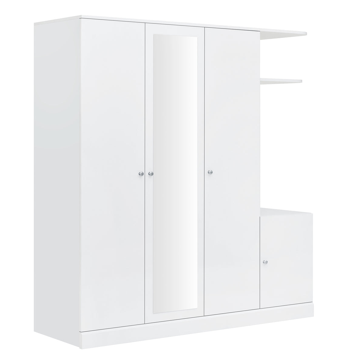 Anthony & Home Elegant Collection wardrobe with full-length mirror, modern furniture piece with sleek wood finish and spacious storage.