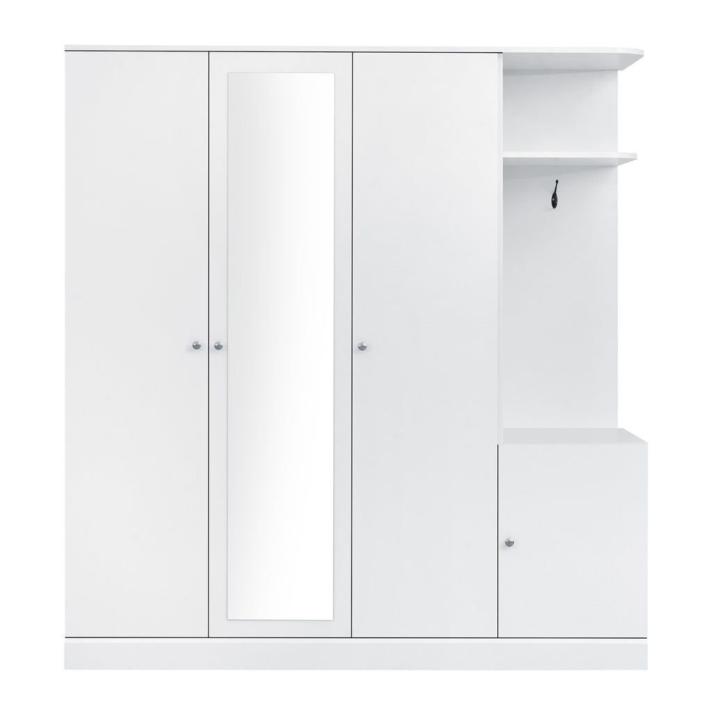 Anthony & Home Elegant Collection wardrobe with full-length mirror, wooden storage cabinet with sleek design and sturdy construction.