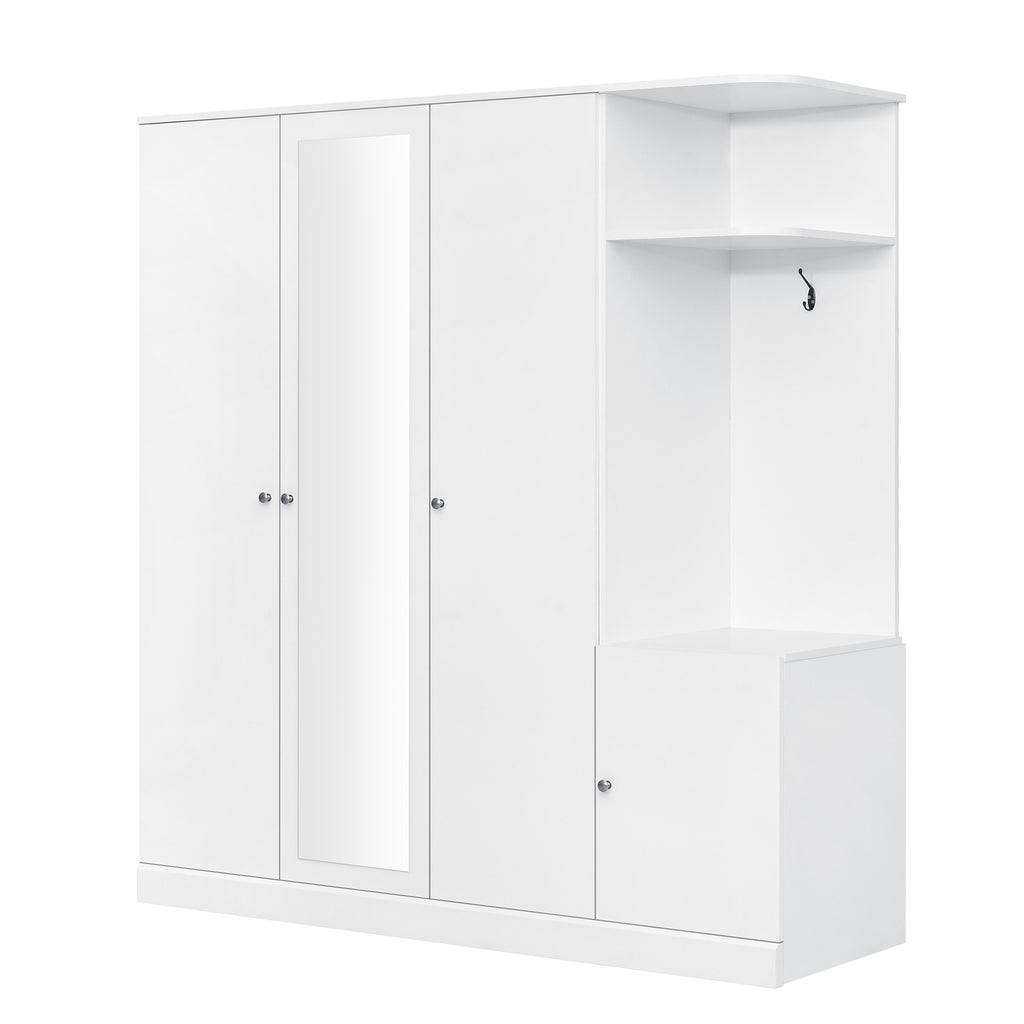 Anthony & Home Elegant Collection wardrobe with full-length mirror, wooden finish and spacious storage for bedroom use.