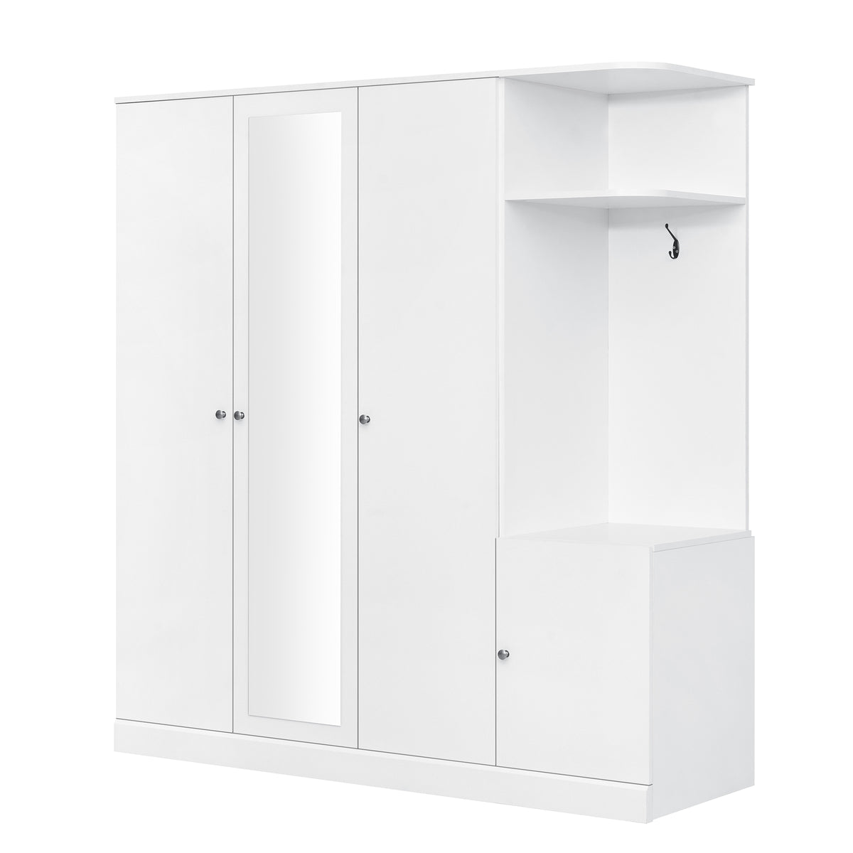 Anthony & Home Elegant Collection wardrobe with full-length mirror, wooden finish and spacious storage for bedroom use.