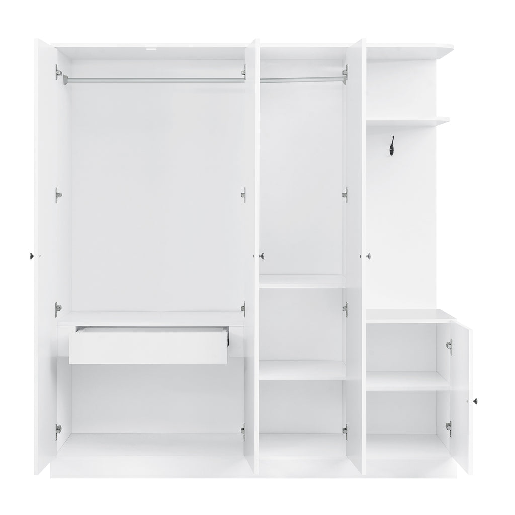 Anthony & Home Elegant Collection wardrobe with full-length mirror, featuring sleek wood finish and spacious storage compartments.