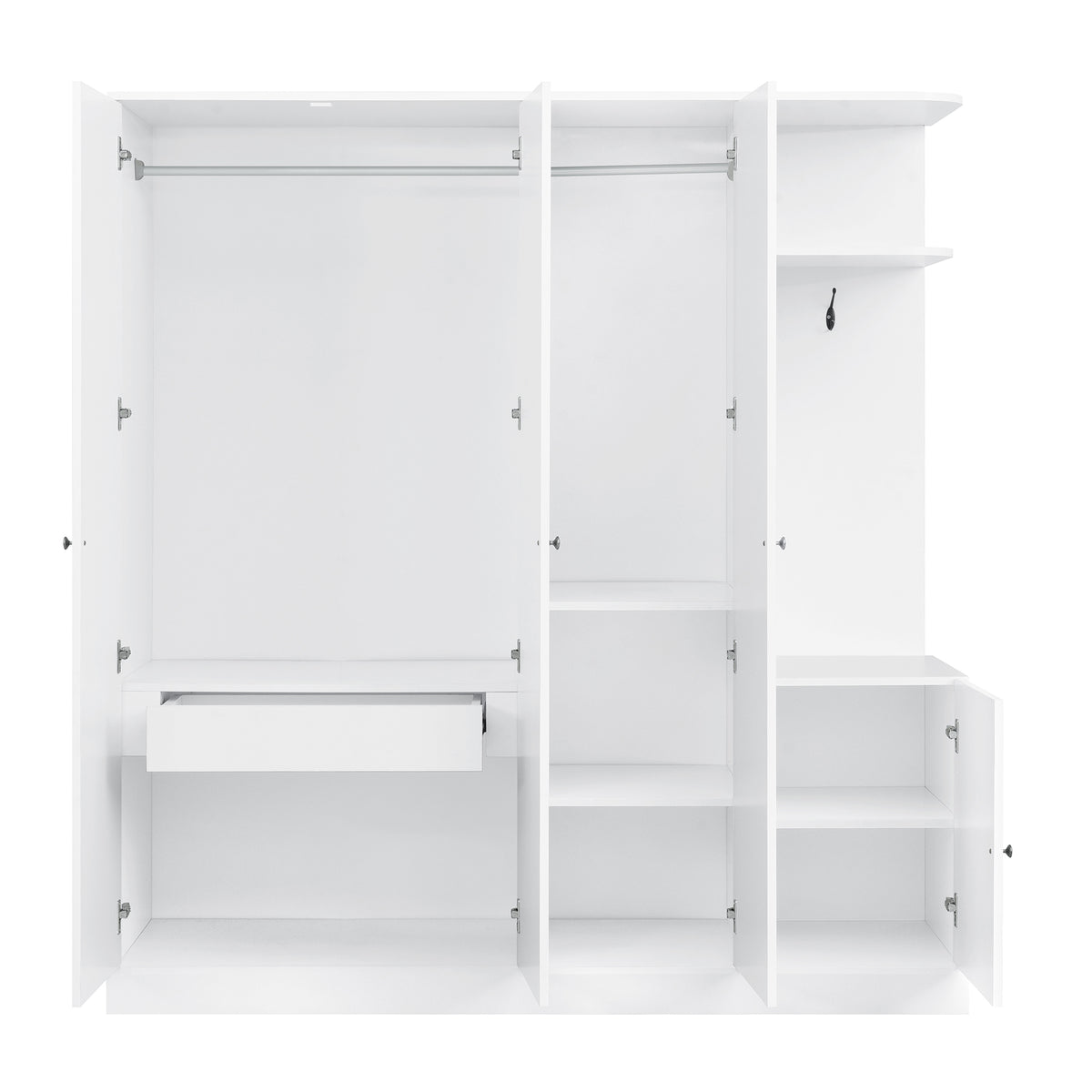 Anthony & Home Elegant Collection wardrobe with full-length mirror, featuring sleek wood finish and spacious storage compartments.