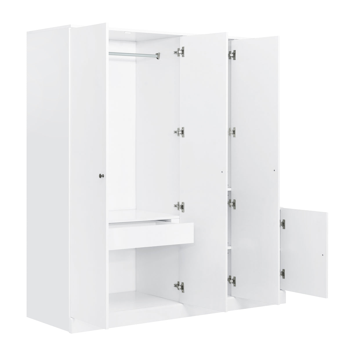 Elegant Anthony & Home wardrobe with full-length mirror, showcasing sleek wood finish and spacious storage design.